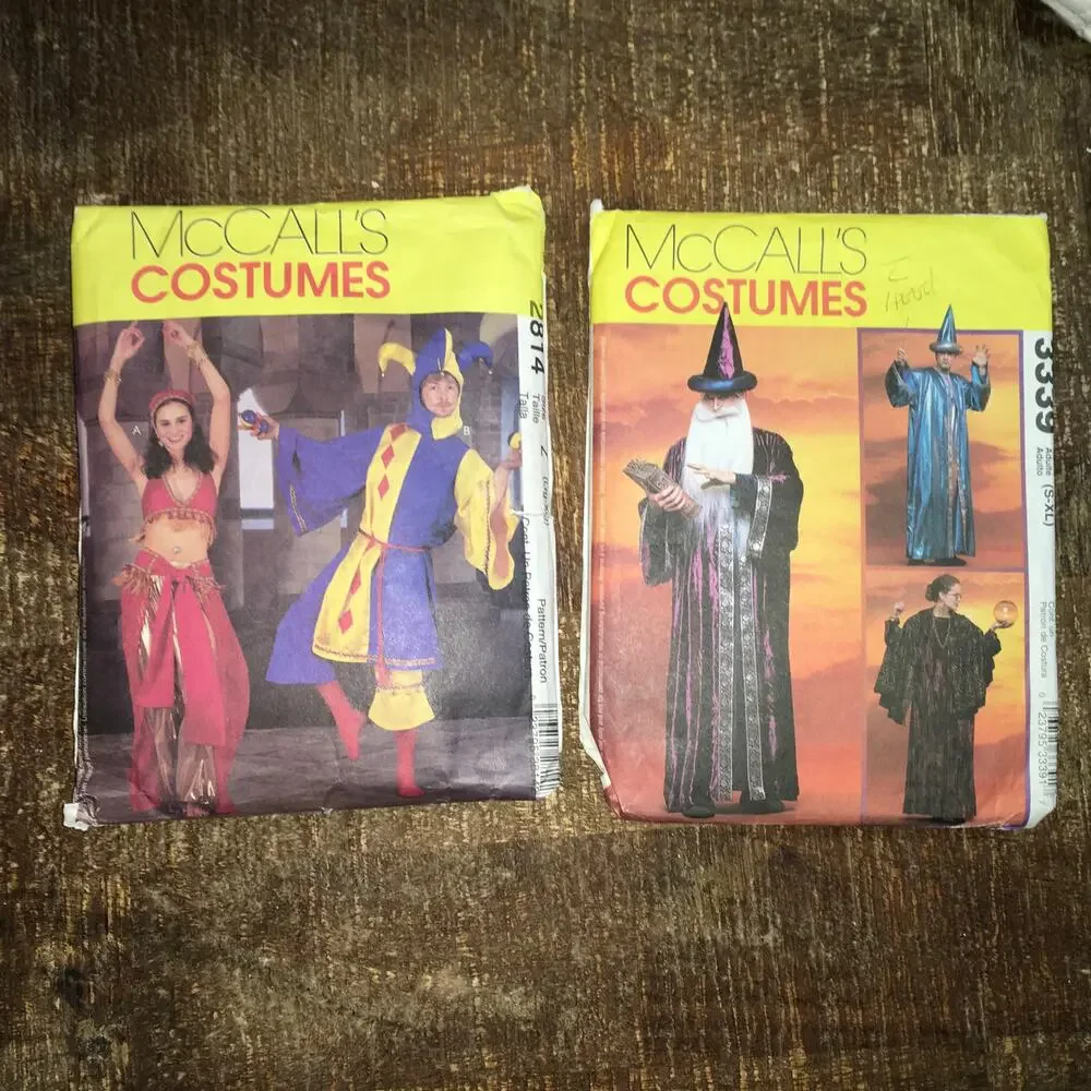 **Lot of 8** Sewing Patterns Mens Womens Unisex Halloween Costume Cosplay ALLCUT